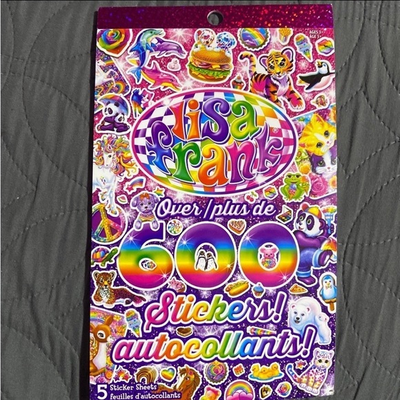 Lisa Frank 5 Page Sticker Book Over 600 Styles New - Picture 2 of 7